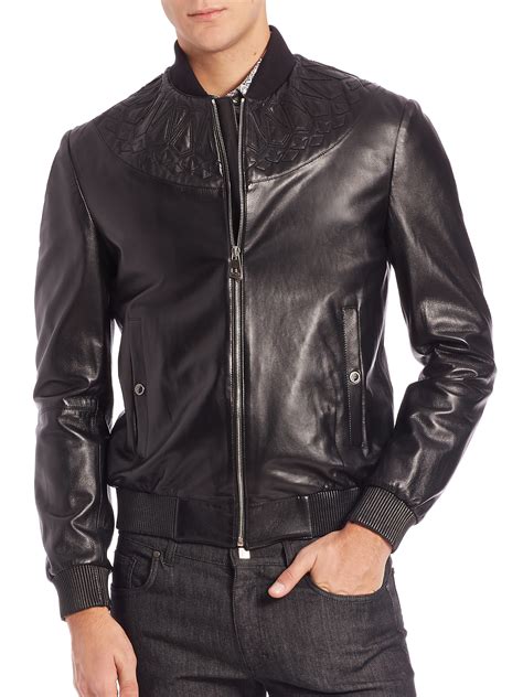 versace nademantel|versace black leather jacket.